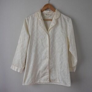 Vintage Victoria's Secret Embossed‎ Floral Button-Up Pajama Top
